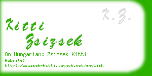 kitti zsizsek business card